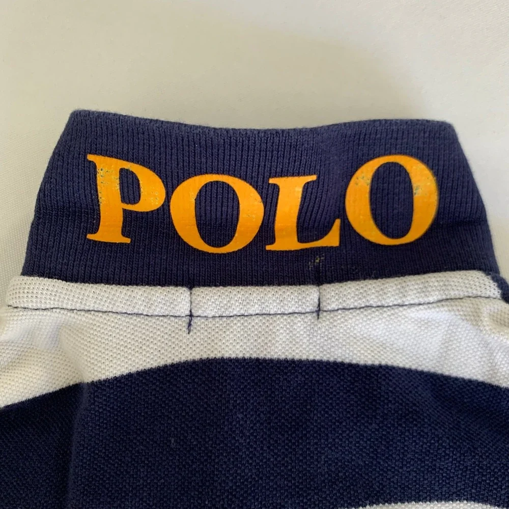Polo Ralph Lauren Big Pony Shirt Red White Blue Stripe Short Sleeve Boy 6 Preppy
